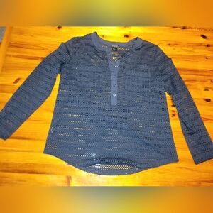 Ann Taylor Navy Long Sleeve Top